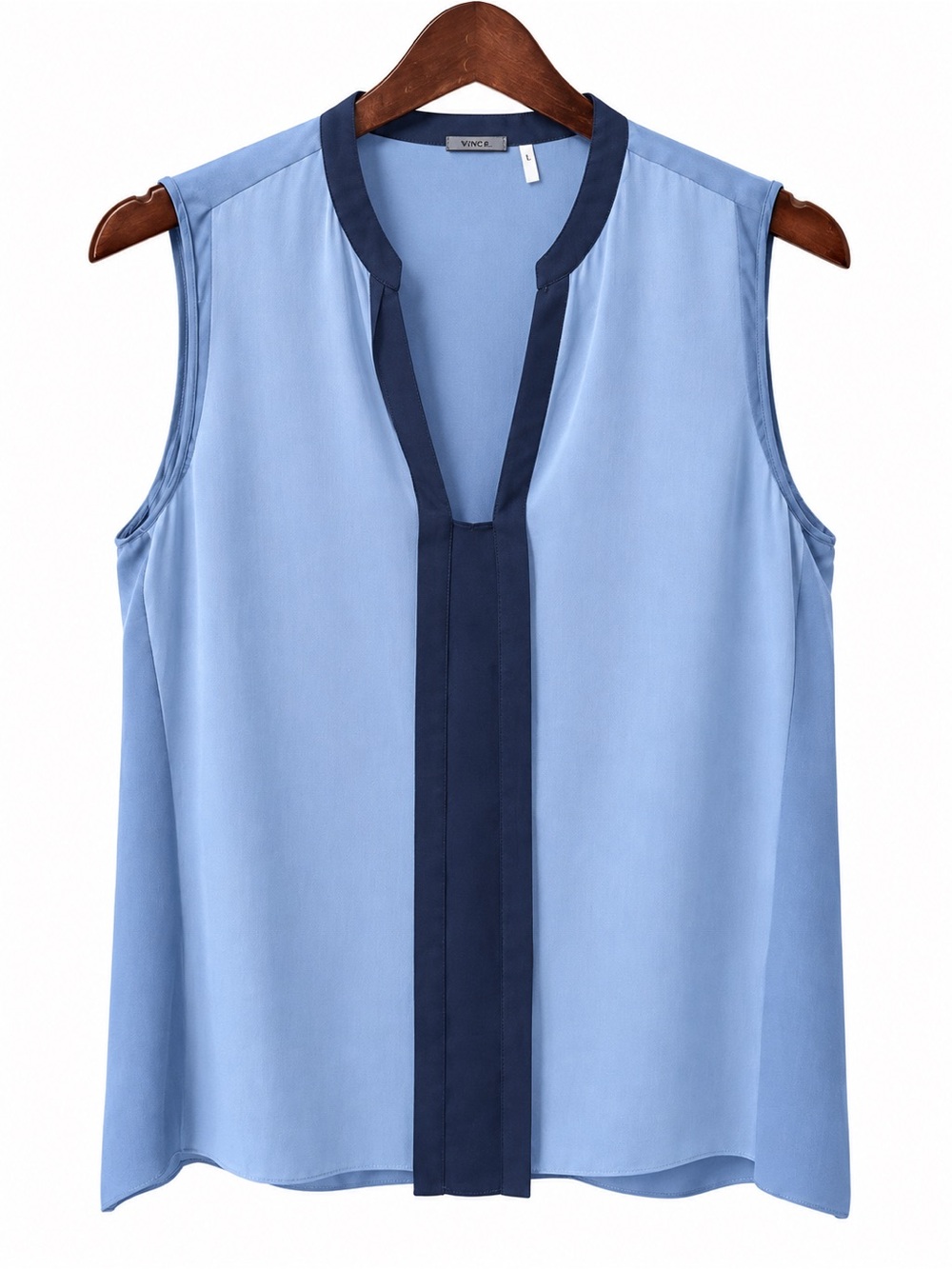 Elie Tahari Colorblock Blue Sleeveless V-Neck Silk
Blouse Womens Size M